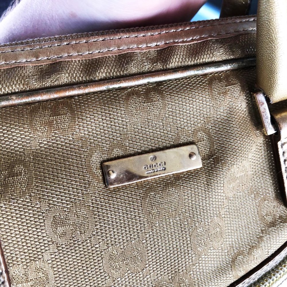 Gucci Gold GG Monogram Mini Bowler Satchel/Bag - Picture 6 of 15